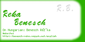 reka benesch business card